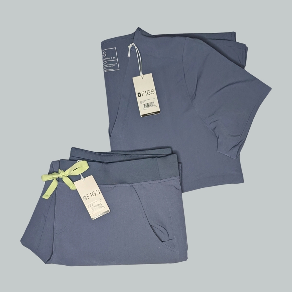 NWT FIGS XL/XLP Set (Casma Top & Zamora Joggers) In "Space Navy" (PO 2699)